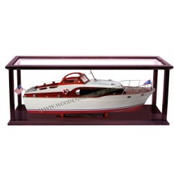 Model ship display case with plexiglass